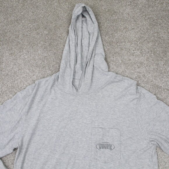 Vineyard Vines Hoodie Mens Small Gray Football L/S Pullover Hooded Sweatshirt - Picture 6 of 14